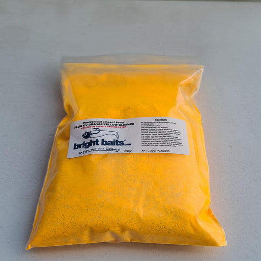 Powdercoating Impact Proof - FLUO UV - Orange/Yellow - Glimmer