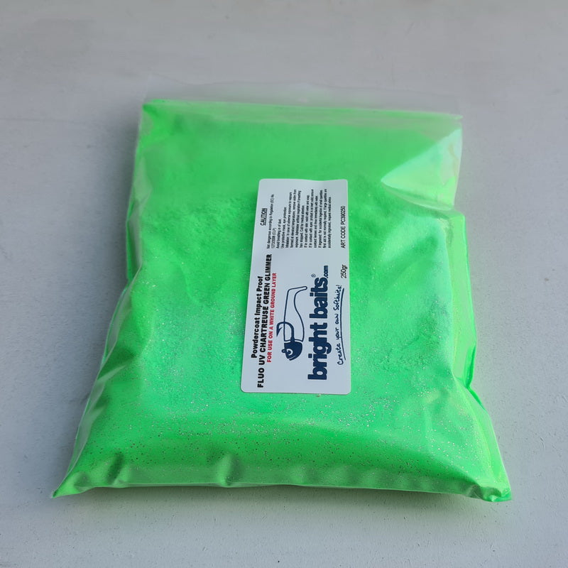 Powdercoating Impact Proof - FLUO UV - Chartreuse Green - Glimmer